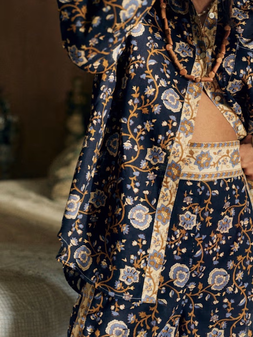 NWT Sézane Set - Maxy Shirt + Azziano Trousers in Heather Print Size 4/36 - Picture 5 of 14